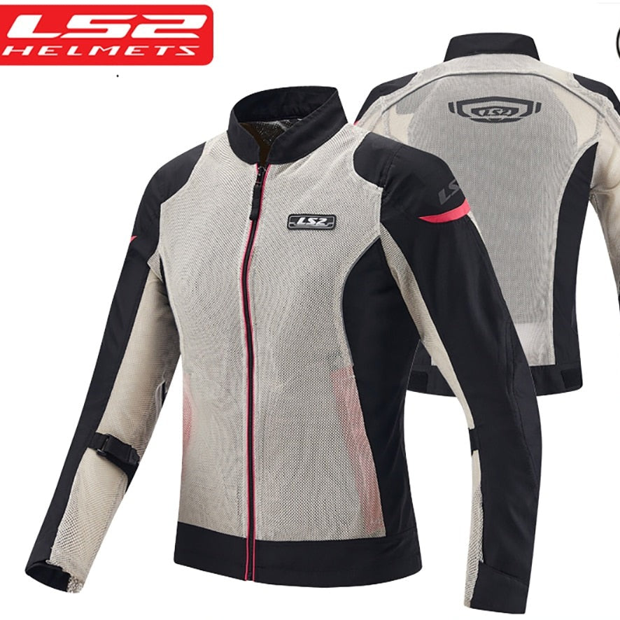 Woman LS2 Motorcycle Jacket Protective Gear Reflective Summer Motocross Breathable Appreal Chaqueta Moto Protection