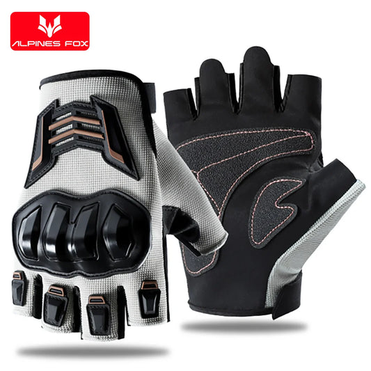 Summer Half Finger Motorcycle Gloves Fingerless Breathable Motorbike Motocross Racing Gloves Men Mesh Touch Screen Riding Glove