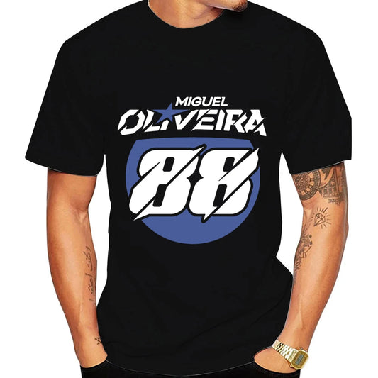 Miguel Oliveira 88 Driver Motorcycle Team Men T-shirt Summer Short Sleeve Women Tee Shirt 2025 100% Cotton Couple Clothes Tops