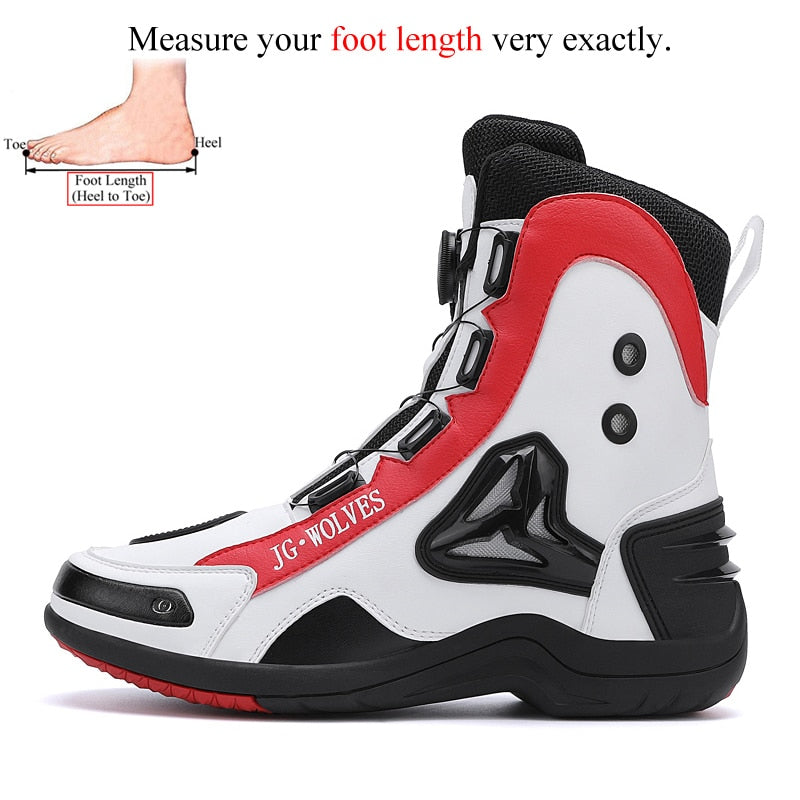 Professional Men Motorcycle Boots Microfiber Leather Waterproof Quick Lacing Big Size 46 47