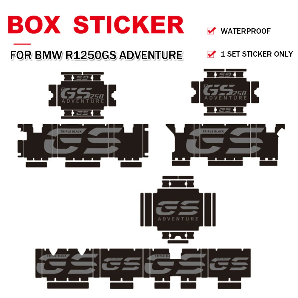 For BMW R1250GS R 1250 GS ADV Adventure Motorcycle Sticker Box Side Case Stickers Triple Black Sticker Decal 2019-2021 2022 2023