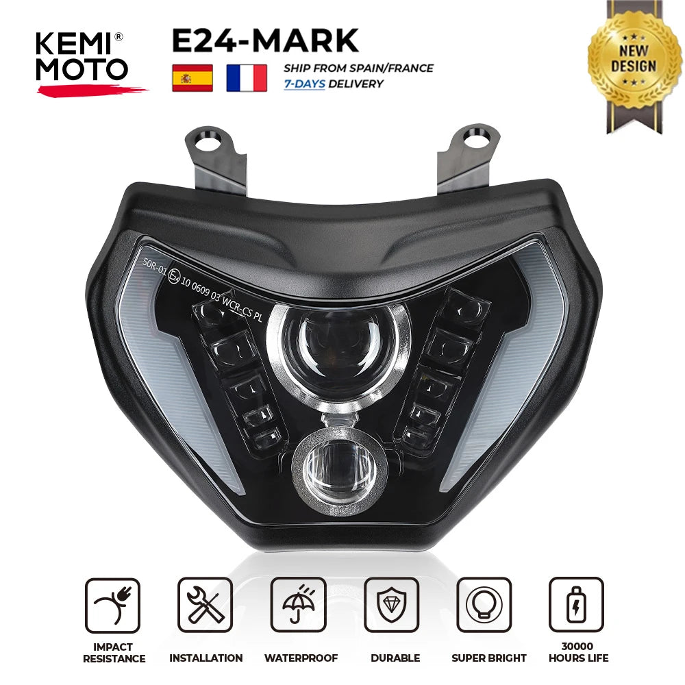 Headlight MT09 LED Lamp MT09 2014-2016 For YAMAHA Headlight MT 09 FZ09 DRL 110W Lights With E-MARK Waterproof Motorcycle Access