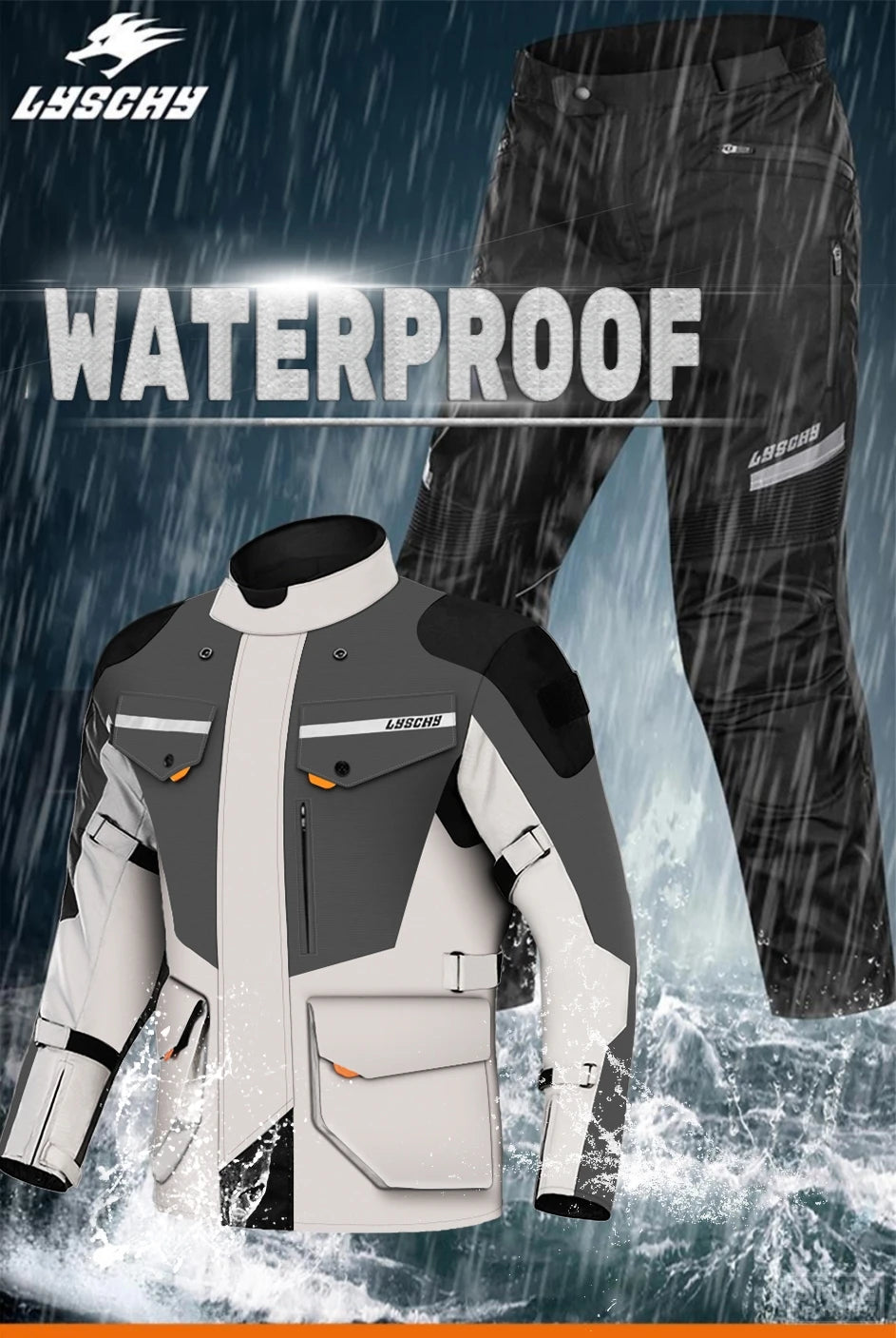 New Motorcycle Jacket Pants Suit Cold-proof Waterproof Winter Men Motorbike Riding Moto Jacket Protective Gear Armor Clothing