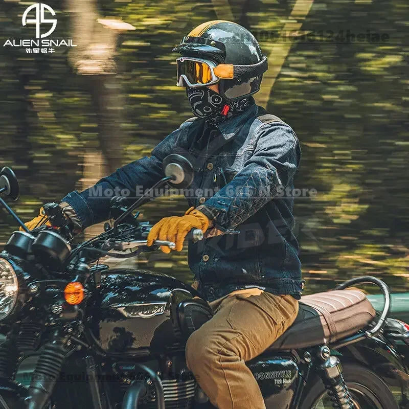 Retro Motorcycle Jeans Jackets Mens Motocross Motorcycle Armor CE Protective Gear Bicycle Skateboard Motobike Clothes