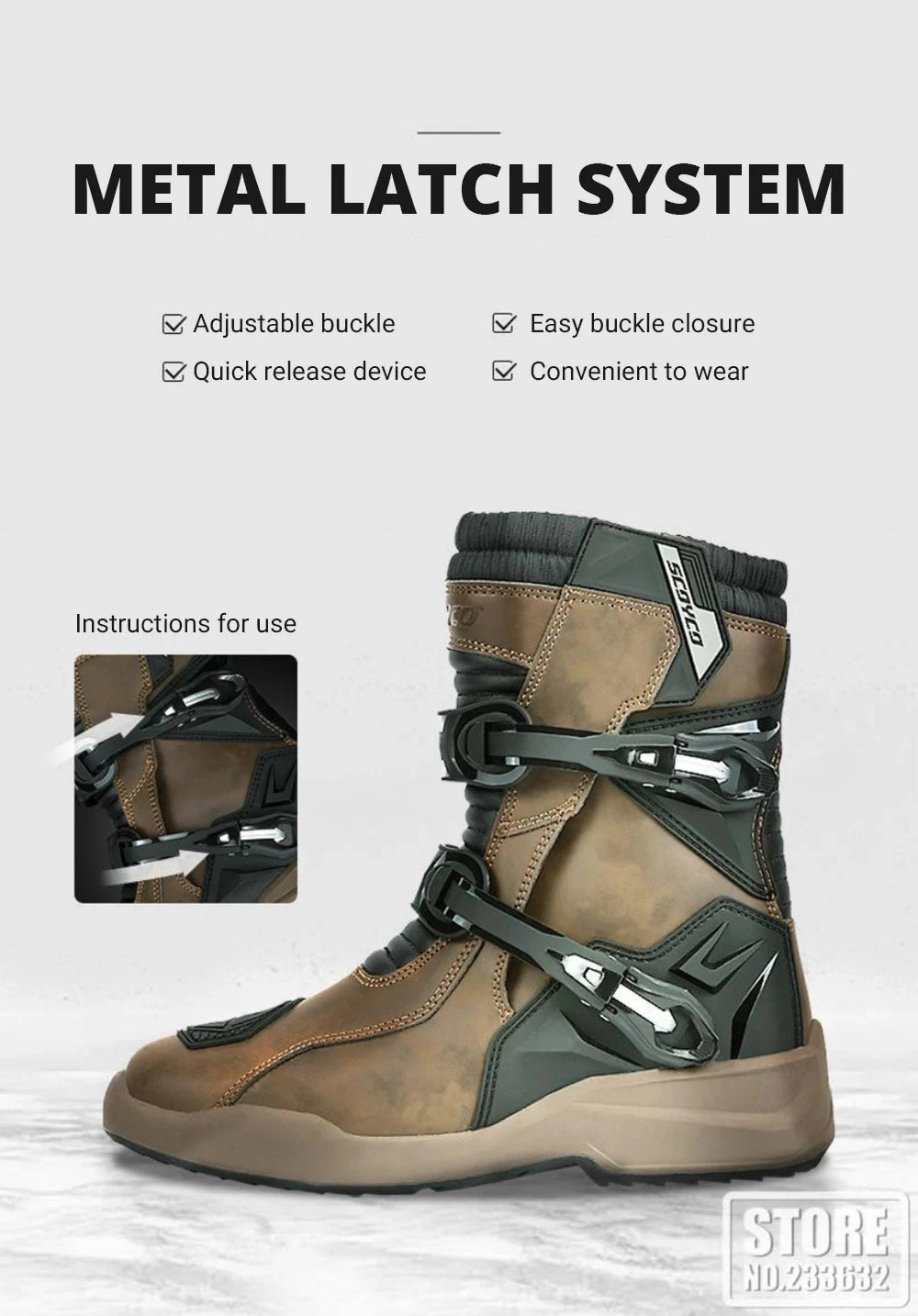 Waterproof Motorbike Boots Anti-slip Motorcycle Boots Wear-resistant Biker Protection Equipment Anti-fall Motocross Boot