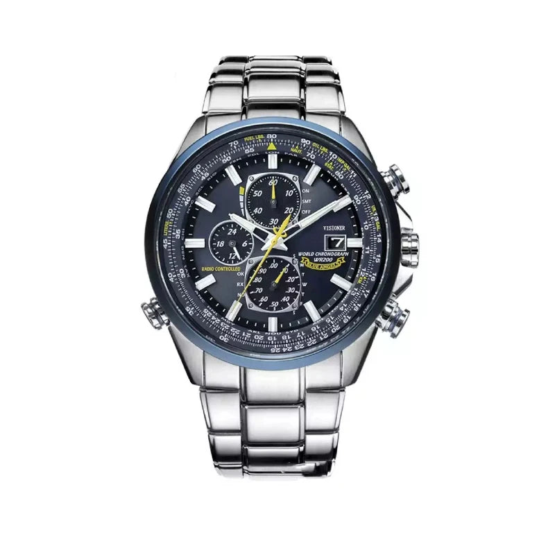2025 New Men Watches Business Multi-Function Fancy Round Luxury Wristwatch Stainless Steel Band Quartz Watch with Date