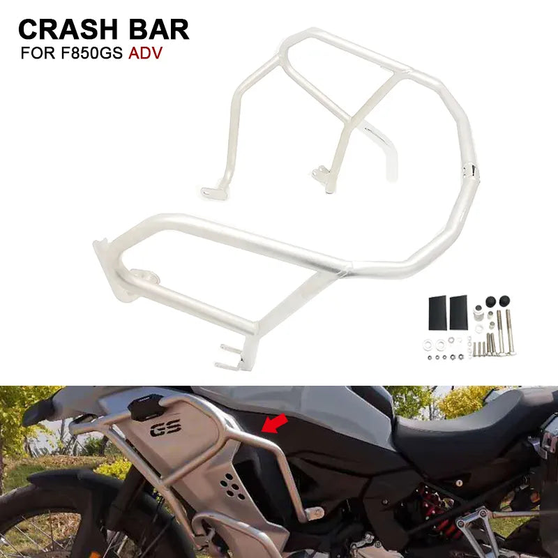 Stainless Steel Upper Engine Guard Bumper Crash Bar Frame Protector For BMW F850GS ADV F850 GS F 850GS Adventure 2019-2023