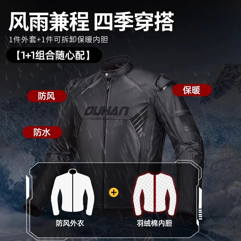 Fashion Motorcycle Riding Clothes Four Seasons General Motorcycle Leather Fall Prevention Warm Racing Clothing Equipment For Men