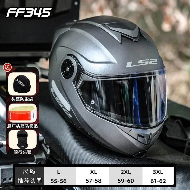 LS2 FF345 Flip Up Motorcycle Helmet Personalised Dual Lens Capacete LS2 Modular Helmets Motorbike Racing Helmet Cascos Para Moto