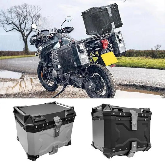 45L Portable Aluminum Motorcycle Trunk Box Waterproof Universal Motorcycle Tail Box Multifunctional Motorcycle Rear Storage Box