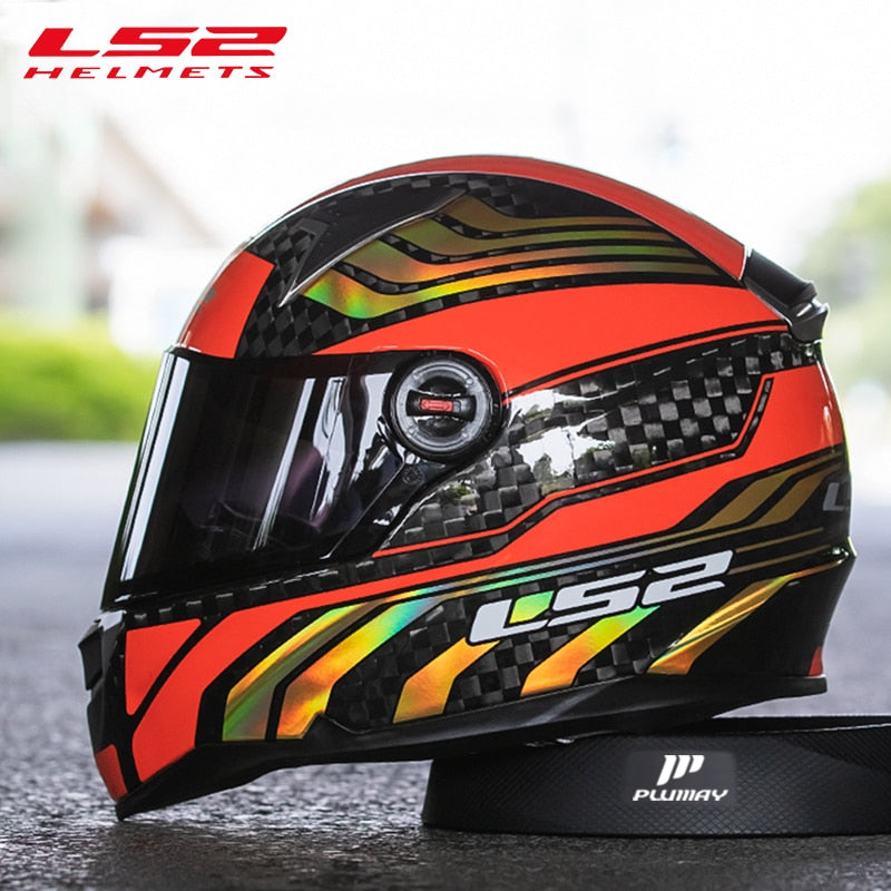 Original LS2 FF396 Carbon Fiber Motorcycle Helmet Ls2 Full Face Helmets Casco Casque Moto No Airbags Pump
