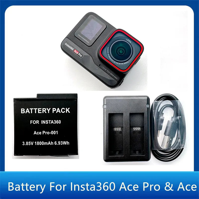 New Version Battery For Insta360 Ace Pro & Ace Optional Fast Charger Box with TF Card Storage For Insta 360 Camera Accessories