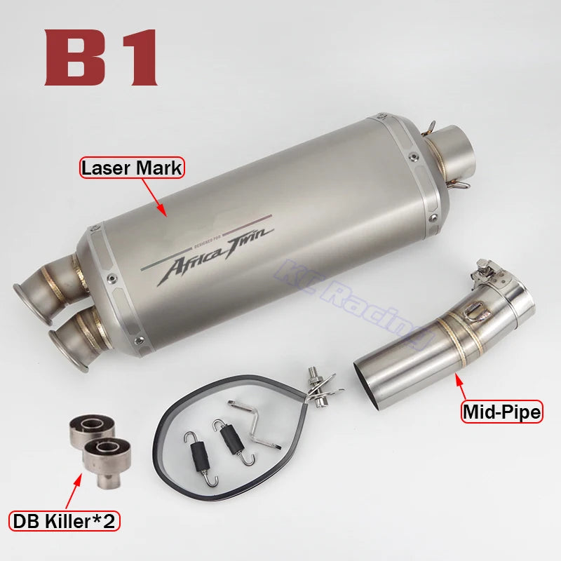 AfricaTwin 2020 2021 2022-2024 Motorcycle Exhaust Middle Link Pipe Dual Exit Muffler DB Killer Escape for Honda CRF1100 CRF1100L