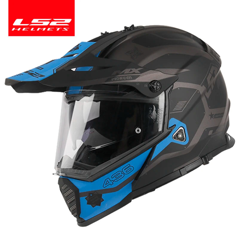 LS2 PIONEER EVO Motocross Helmet double lens ls2 MX436 off-road motorcycle helmets capacete moto casco casque