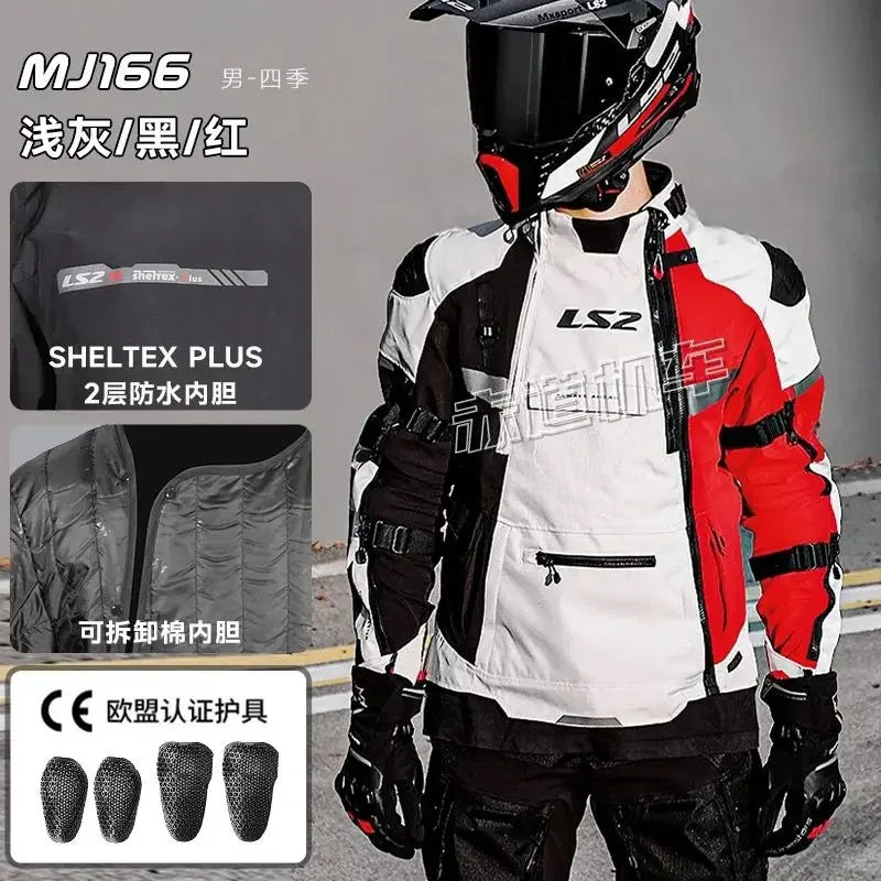 Original LS2 Motorcycle Riding Suit Long-distance Rally Suit Off-road Motorcycle Anti Fall Riding Pants for Men MJ166