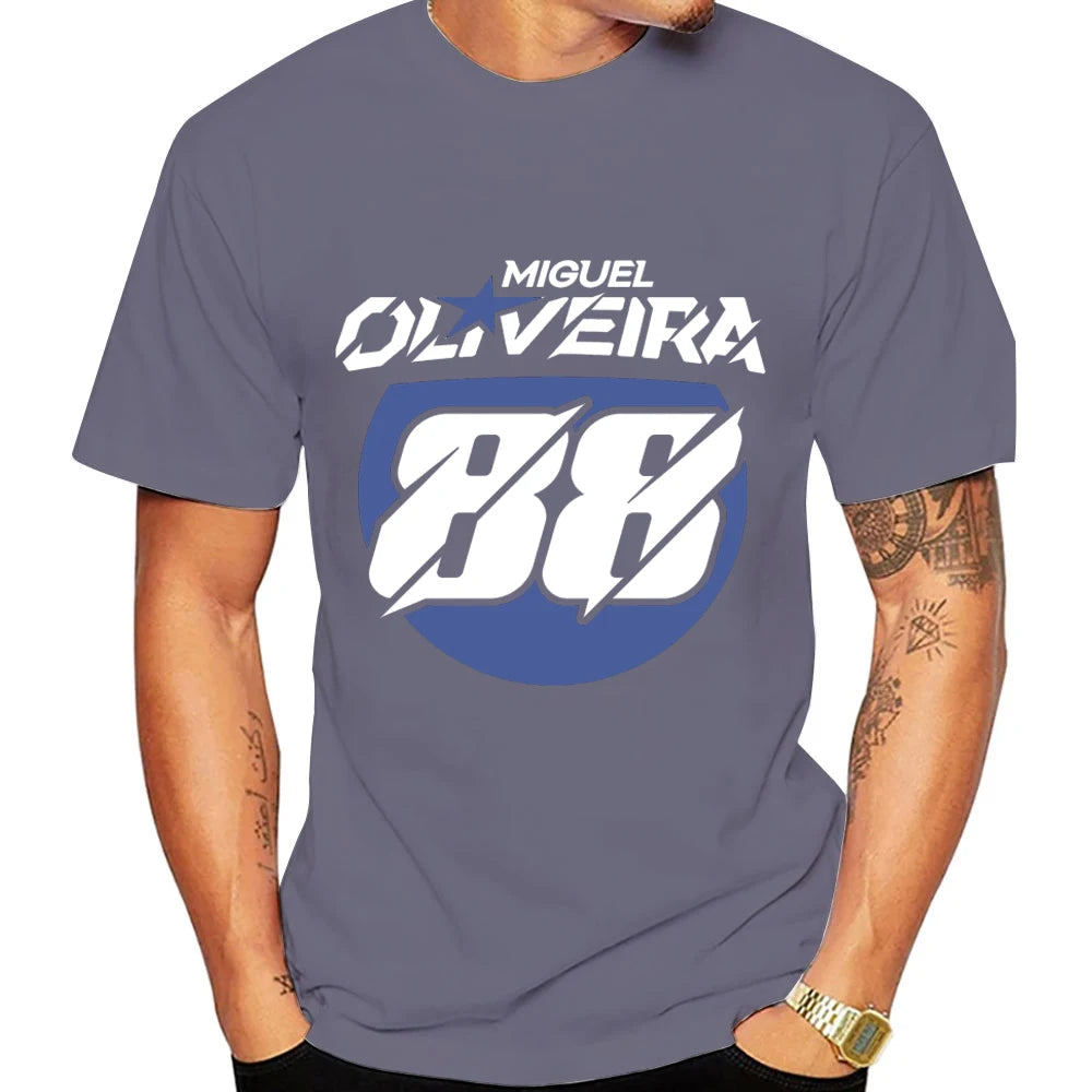 Miguel Oliveira 88 Driver Motorcycle Team Men T-shirt Summer Short Sleeve Women Tee Shirt 2025 100% Cotton Couple Clothes Tops