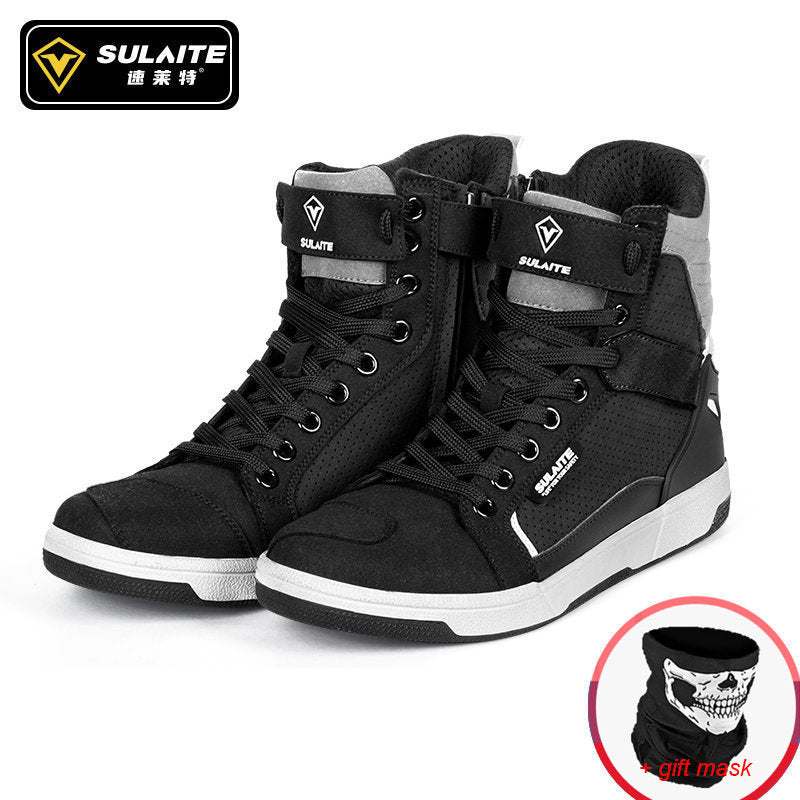 Men's Motorcycle Shoes Four Seasons Motorbike Gear Shift Breatheable Anti-fall Rider Road Racing Casual Shoes Boots