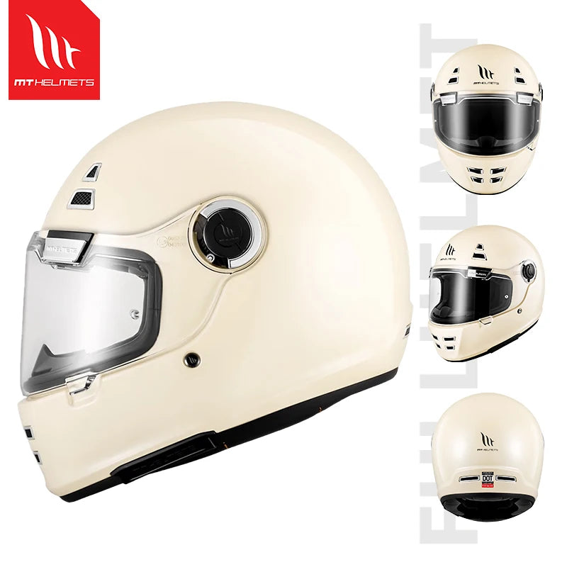 MT Jarama SV Retro Helmet Cruise Motorcycle Vintage Full S Helmet ECE2206 DOT Casco MT Cafe Racer Helmet for Triumph Thruxton R