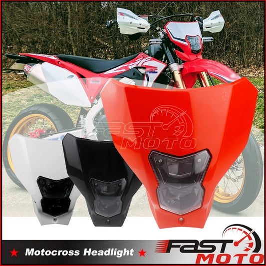LED CRF Headlight Supermoto Redmoto Daytime Running Light Front Lamp Mask Fairing for Honda CRF CR 125 250 450 110 R X RX L