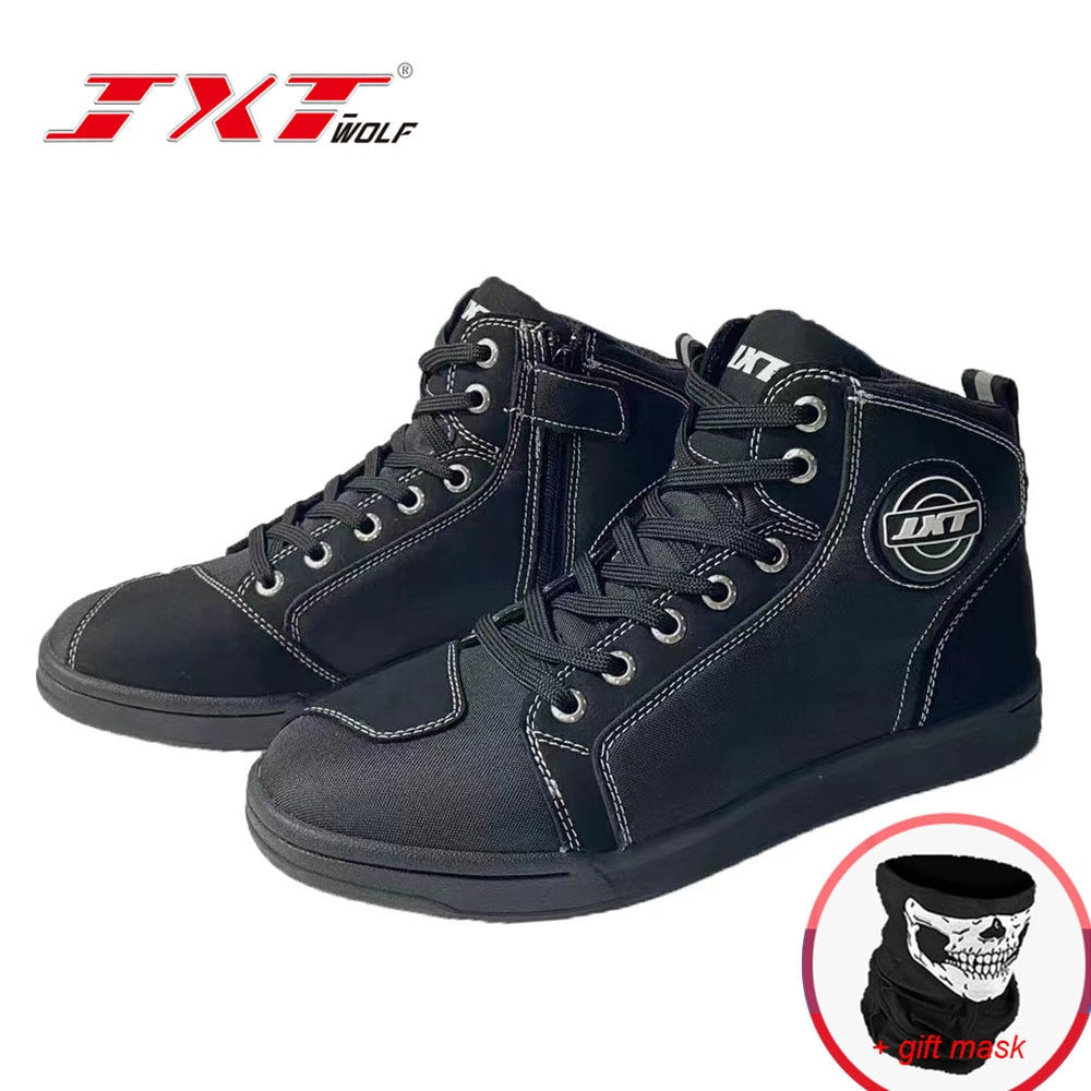 Men's Motorcycle Shoes Four Seasons Motorbike Gear Shift Breatheable Anti-fall Rider Road Racing Casual Shoes Boots