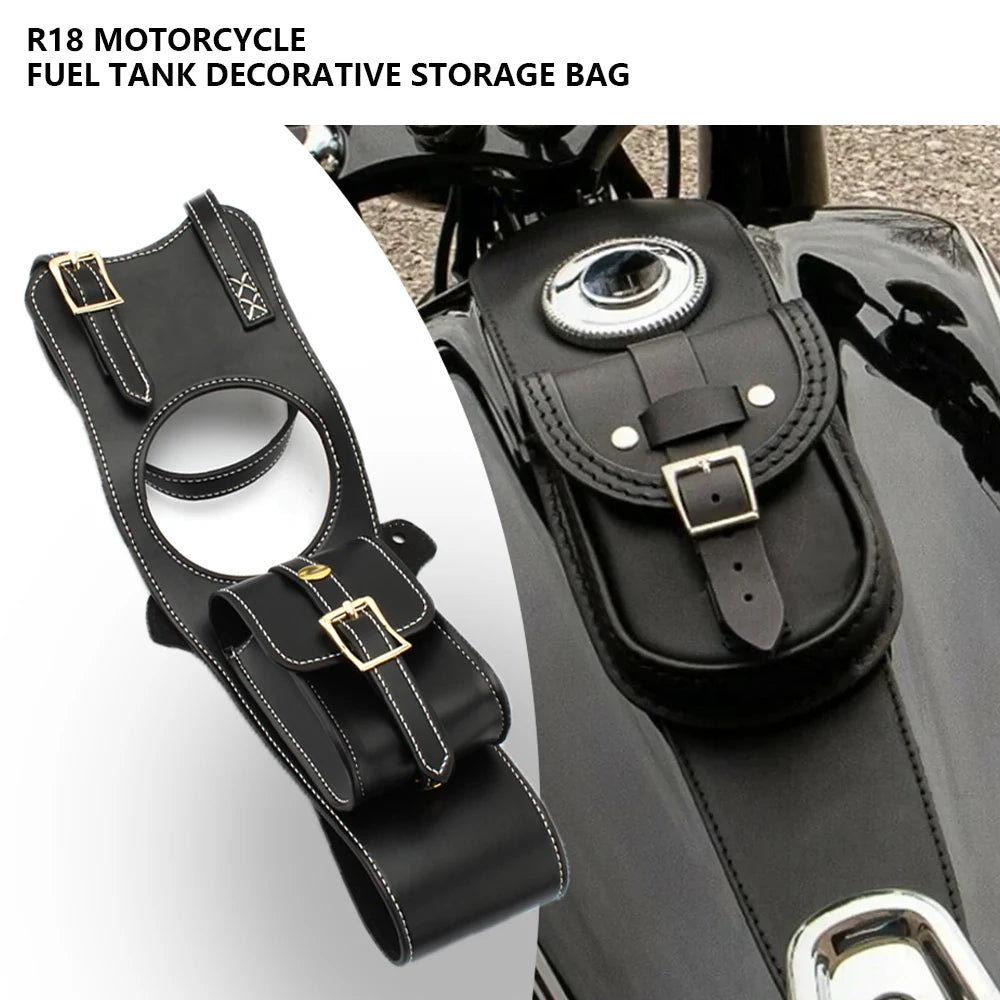 Trunk storage boxFor BMW R18 Classic 2020 Trunk storage box Motorcycle Fuel tank decoration storage bag retro PU leather