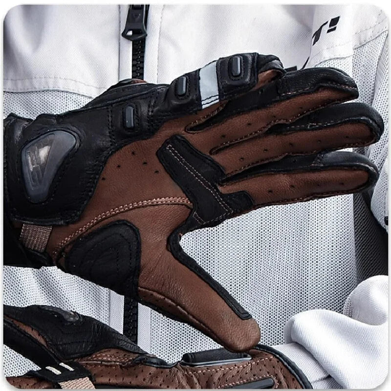 Motorcycle Leather Gloves Carbon Fiber Protective Motocross Motorbike Glove Racing Riding Breathable touch screen drop resistant