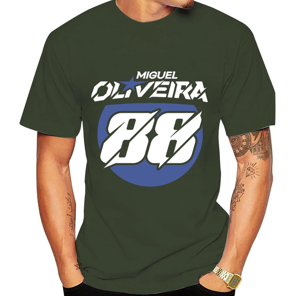 Miguel Oliveira 88 Driver Motorcycle Team Men T-shirt Summer Short Sleeve Women Tee Shirt 2025 100% Cotton Couple Clothes Tops