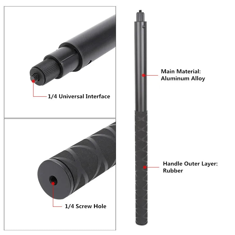 1/4 Screw For Insta360 Invisible Selfie Stick For Insta 360 X3 / ONE X2 / ONE RS / R / GO 2 For GoPro DJI ACTION Accessories