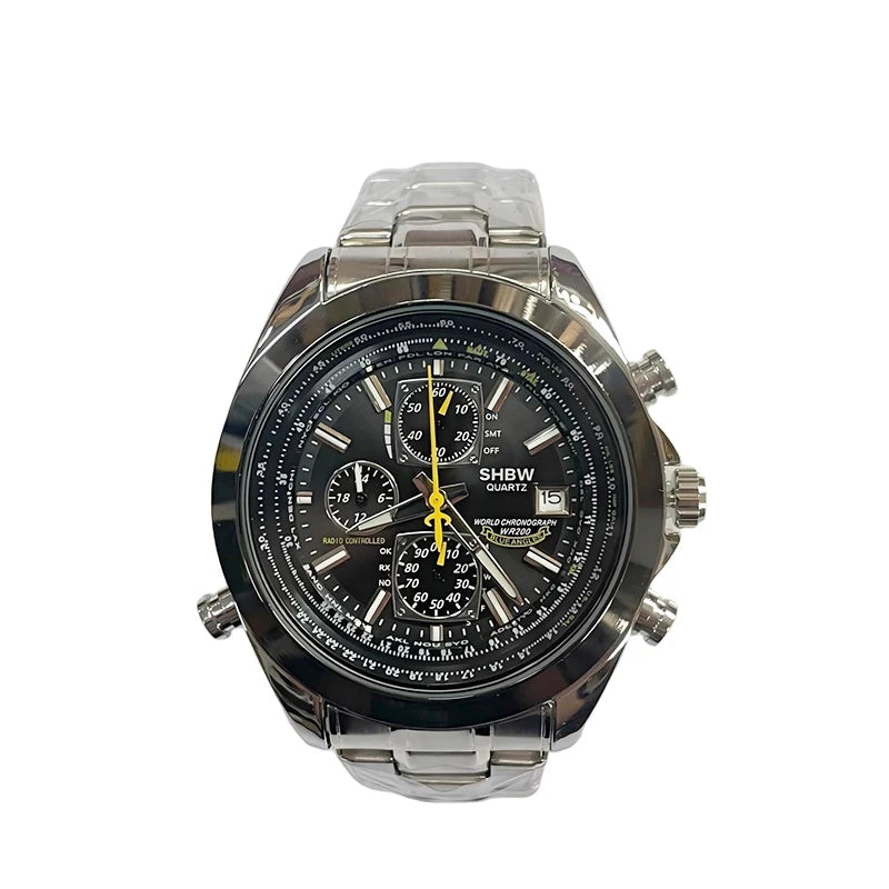 2025 New Men Watches Business Multi-Function Fancy Round Luxury Wristwatch Stainless Steel Band Quartz Watch with Date