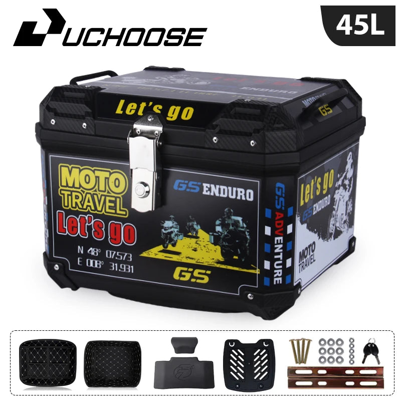 45L Motorcycle Tail Box Universal For R1200GS R1250GS F800GS F850GS G310gs F750gs Top Rear Luggage Tool Tail Box Large Capacity