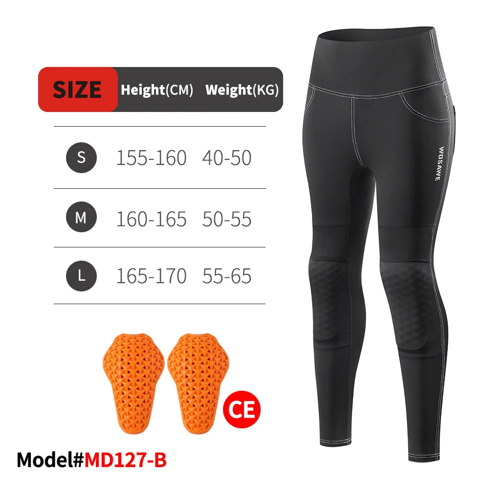 WOSAWE Women Motorcycle Pants Slim Fit with Off-road Outdoor Riding Pants With CE Protective Knee Pads Motocross Motorbike Pant
