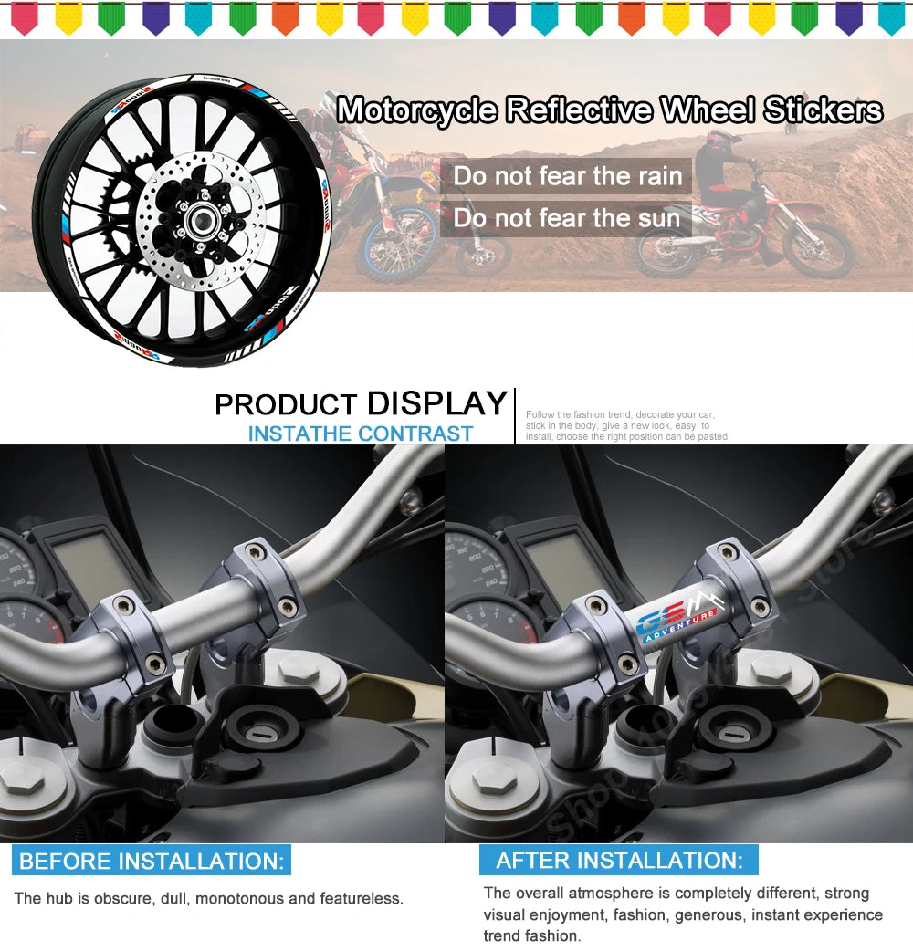 Motorcycle Stickers Reflective Decal R1250GS Adventure 2023 for BMW R1100GS R1150GS R1200GS ADV 2012 2019 2020 2021 2022 2024