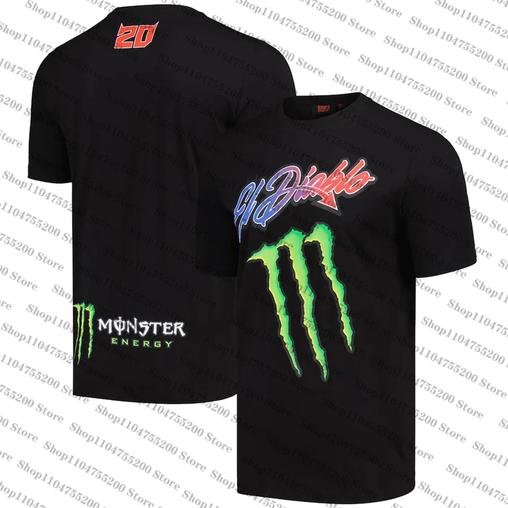 Monster Energy Racing Moto Jersey Dual Fabio Quartararo 20 El Diabo 2025 T-Shirt Men Women Tee Short Sleeve Tops Shirts Children