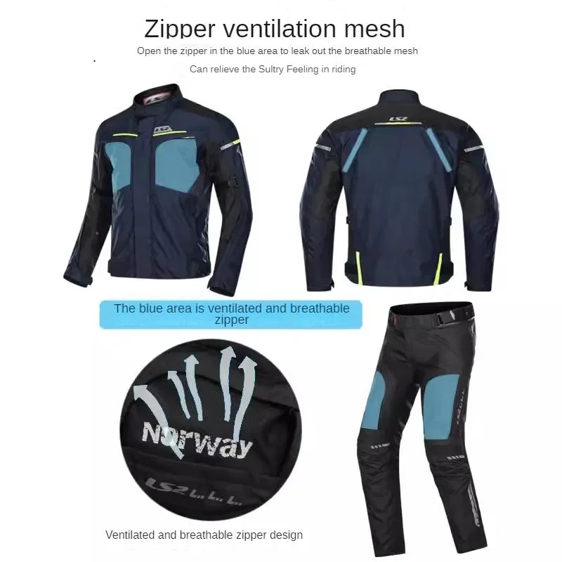 LS2 MJ-119 motorcycle jacket for men and women anti-fall warm waterproof motorcycle motorcycle four seasons