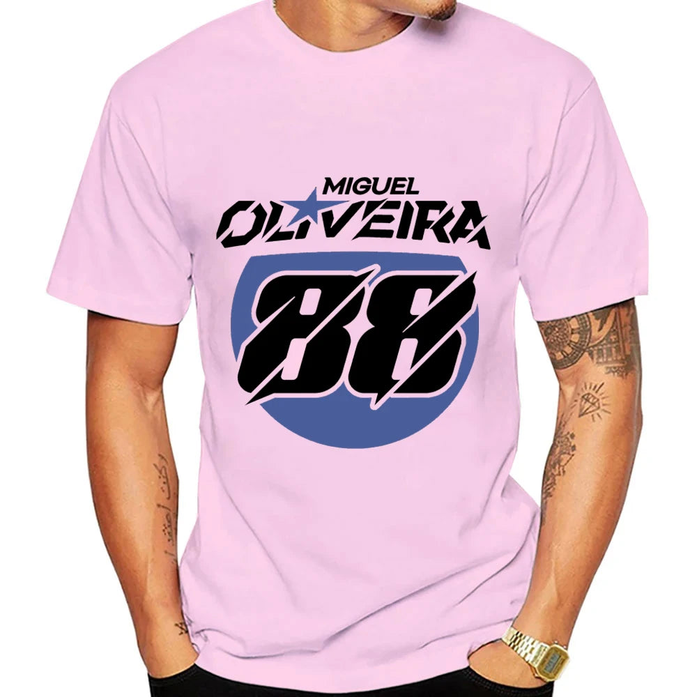 Miguel Oliveira 88 Driver Motorcycle Team Men T-shirt Summer Short Sleeve Women Tee Shirt 2025 100% Cotton Couple Clothes Tops