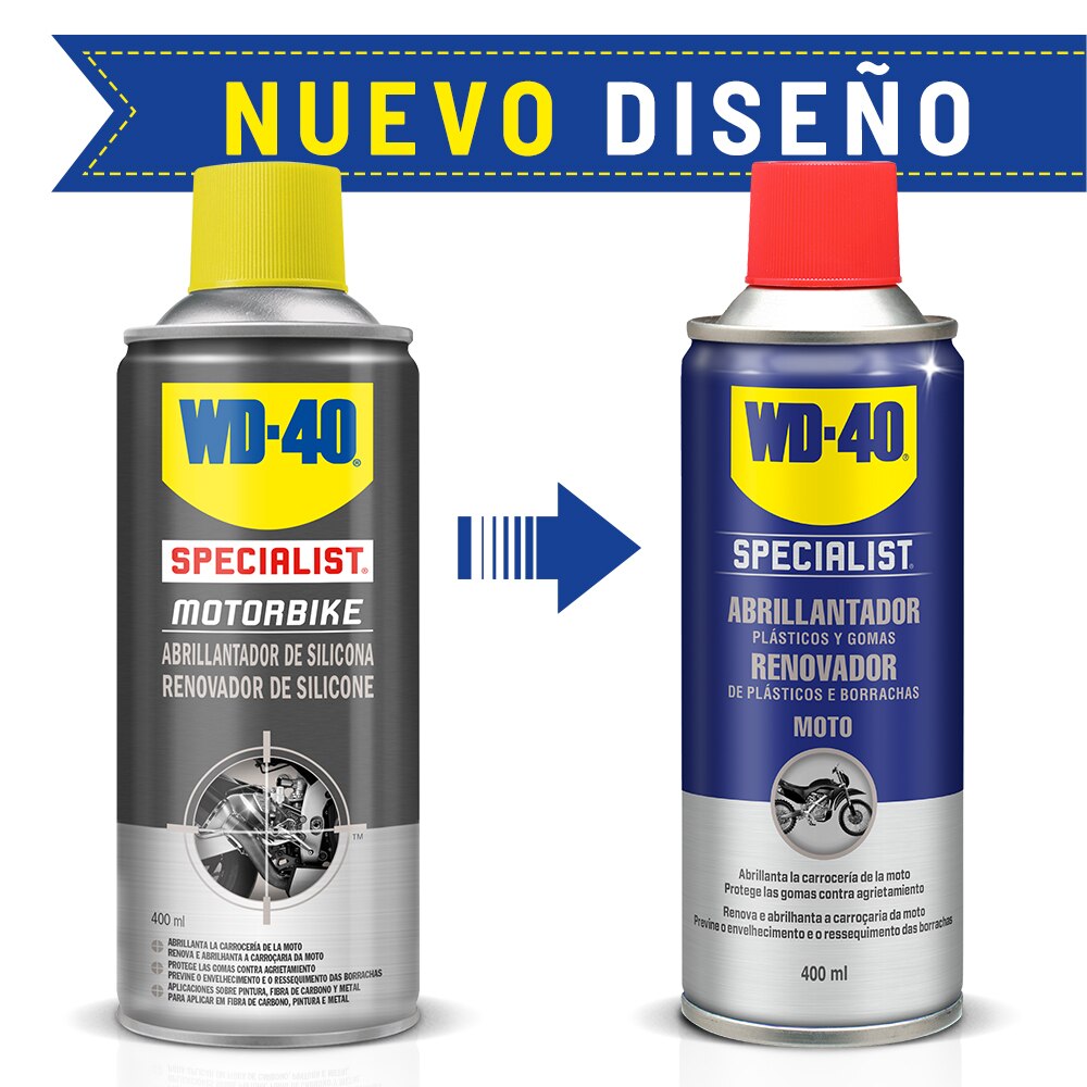 Motorbike WD-40-silicone brightener-Spray 400ml - Pack 2 pieces