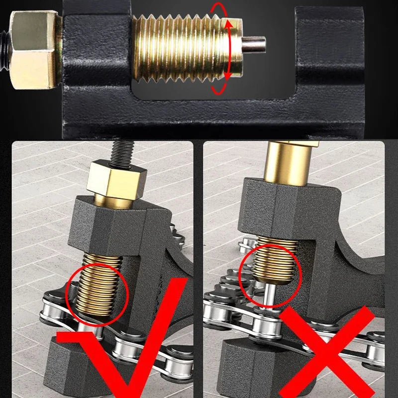 Motorcycle Chain Breaker Chain Link Removal Separator Motor Chain Breaker Riveting Tool 420-530 Motorcycle Parts Repair Tool