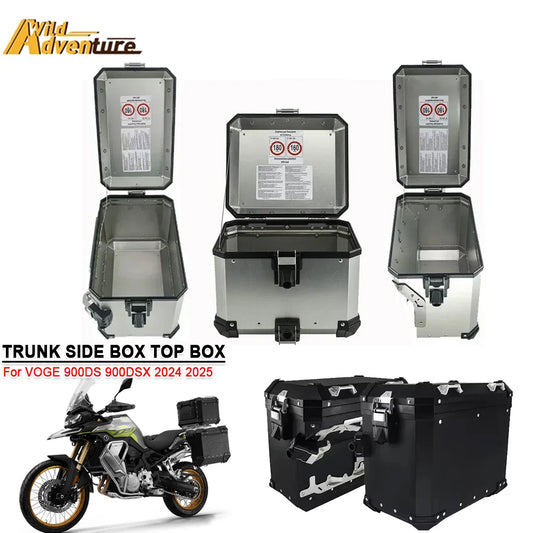 900DS 900DSX Motorcycle Trunk Side Box Top Box Aluminum Left Right Storage Luggage Rear Tail Case For VOGE 900 DS DSX 2024 2025