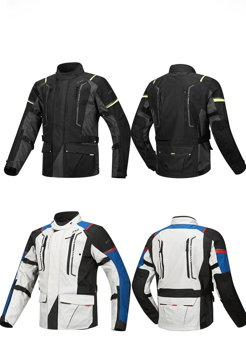 LS2 MJ147 motorcycle riding suit pull set men's and women's motorcycle pull car fall waterproof motorcycle jacket