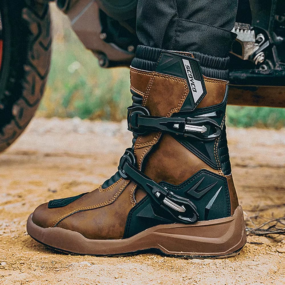 Waterproof Motorbike Boots Anti-slip Motorcycle Boots Wear-resistant Biker Protection Equipment Anti-fall Motocross Boot