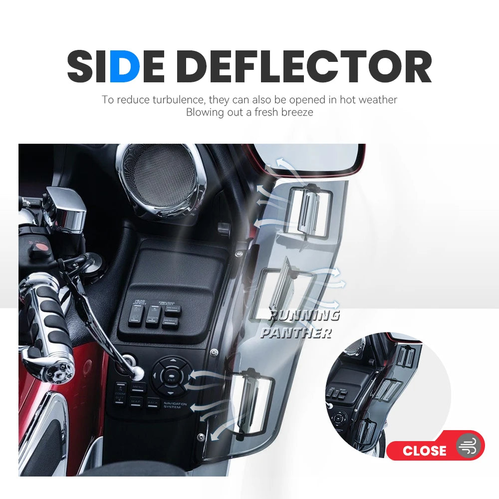 For Honda Goldwing Gold Wing GL 1800 GL1800 F6B 2001-2017 Motorcycle Side Spoilers Dragon Wing Air Guard Vented Wind Deflector