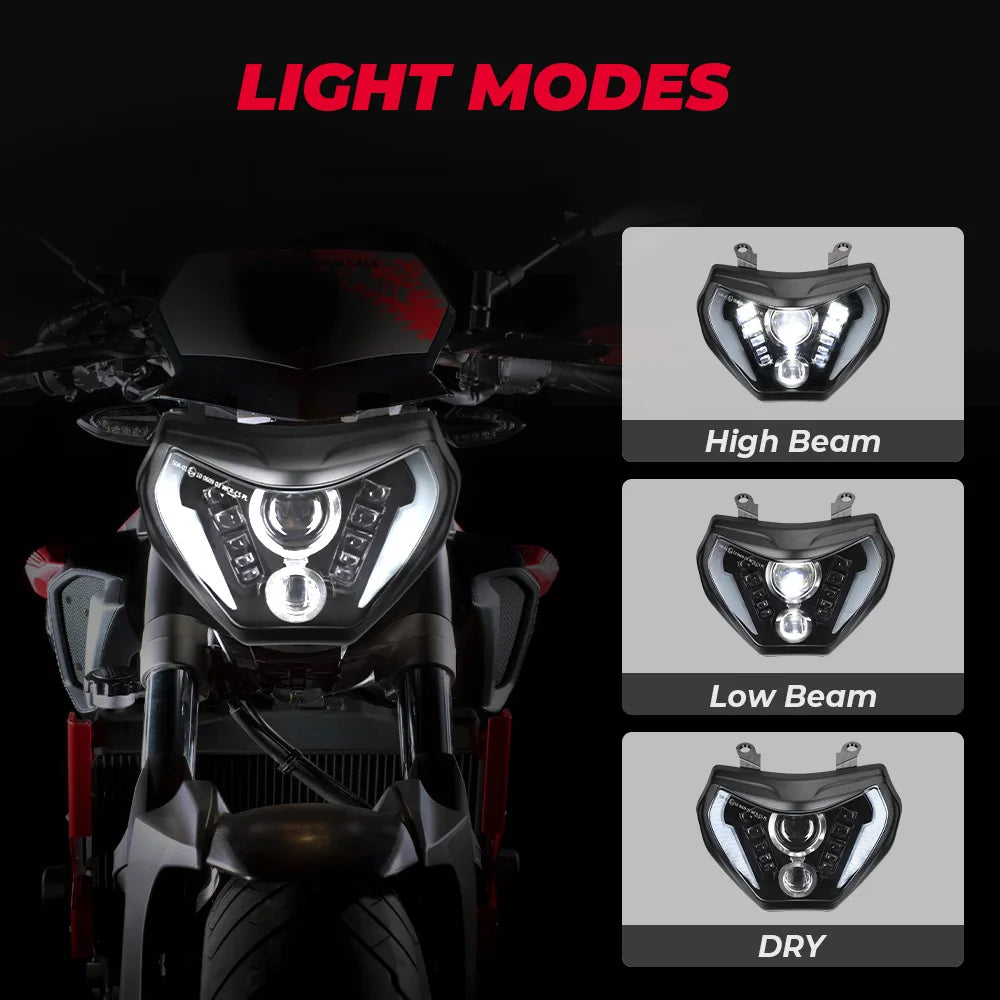 Headlight MT09 LED Lamp MT09 2014-2016 For YAMAHA Headlight MT 09 FZ09 DRL 110W Lights With E-MARK Waterproof Motorcycle Access