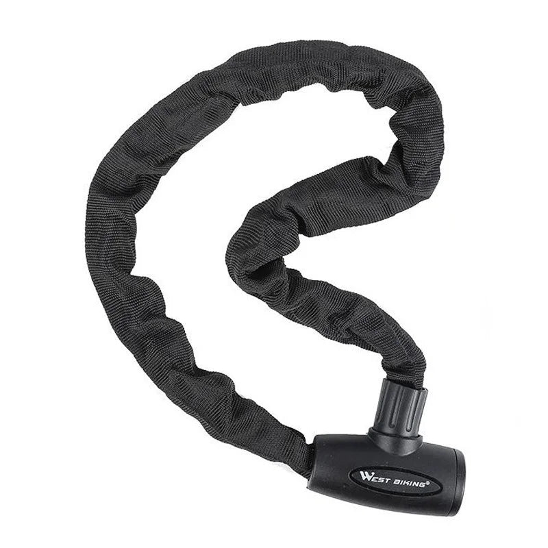WEST BIKING Anti-theft Bicycle Lock MTB Road Bike Safety Chain Lock With 2 Keys Outdoor Cycling Bicycle Accessories Bike Locks
