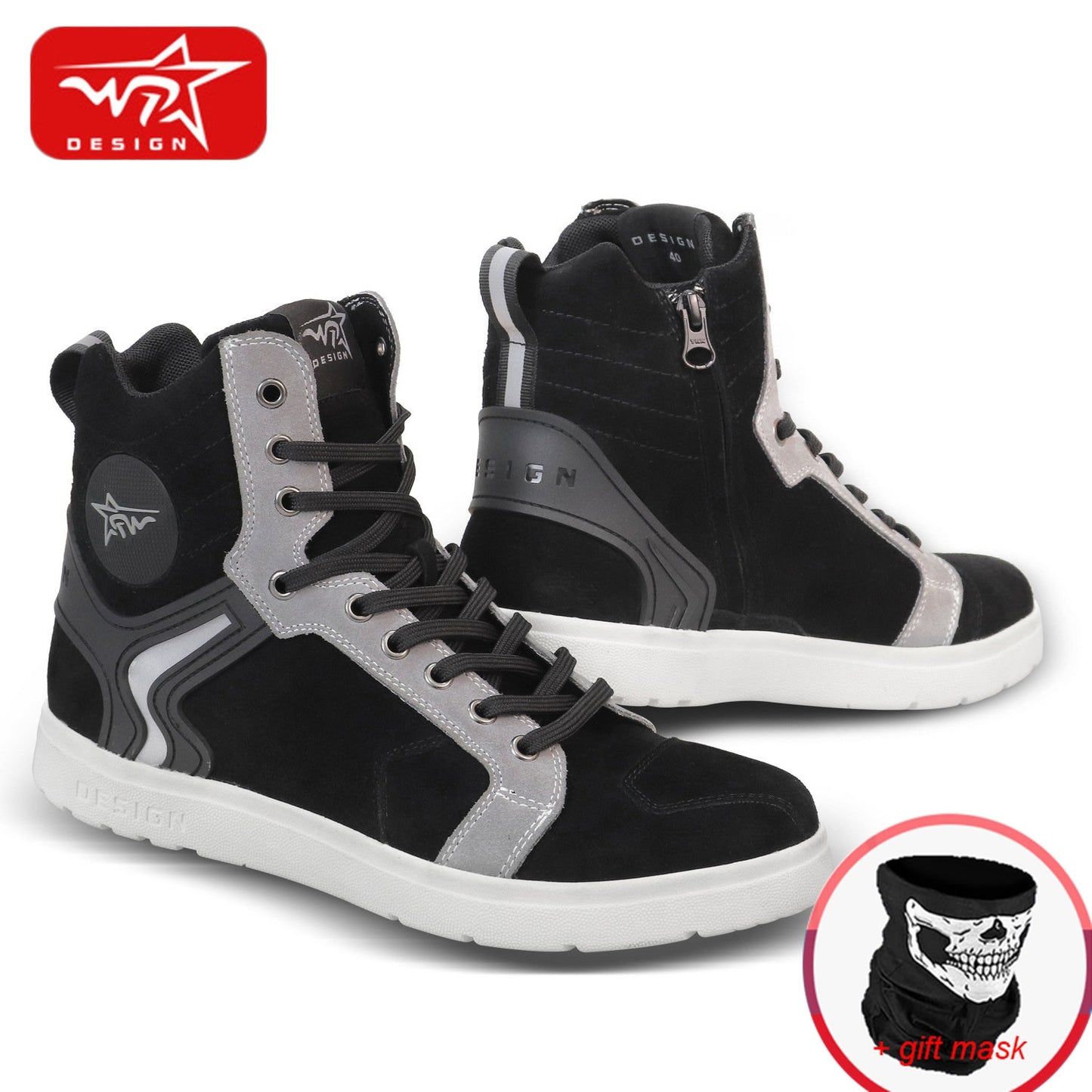 Men's Motorcycle Shoes Four Seasons Motorbike Gear Shift Breatheable Anti-fall Rider Road Racing Casual Shoes Boots