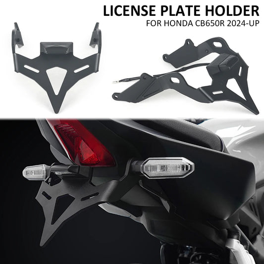 Motorcycle Rear Short Tail Stock Tidy License Plate Holder Tailstock Bracket LED Light For Honda CB 650 R CB 650R CB650R 2024-UP