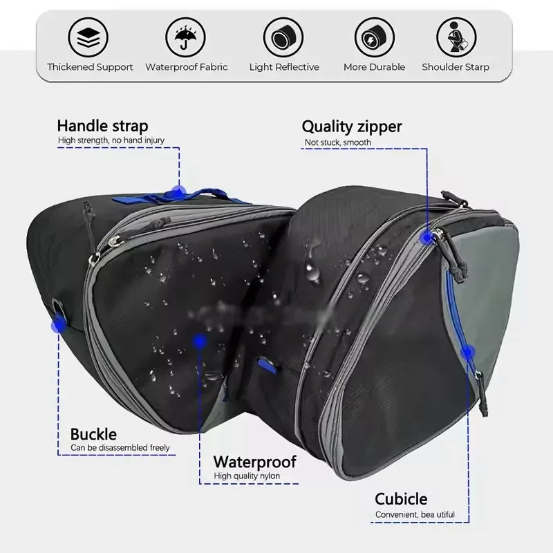 2022 2023 2024 For Yamaha Tracer 9 GT TRACER 9GT Motorcycle Luggage Bags Black Expandable Inner Bags Tracer9 GT Tracer900