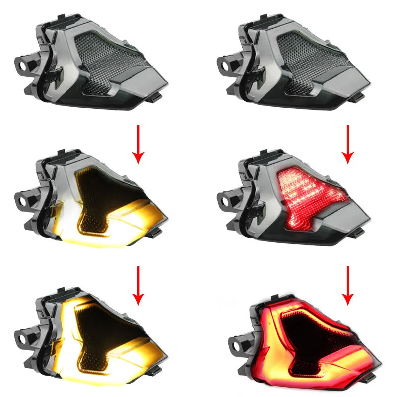 For Yamaha MT03 MT25 YZF R3 R25 Y15ZR MT07 FZ07 Motorcycle LED Taillight Moto Rear Brake Light Indicator Lamp Turn Signals