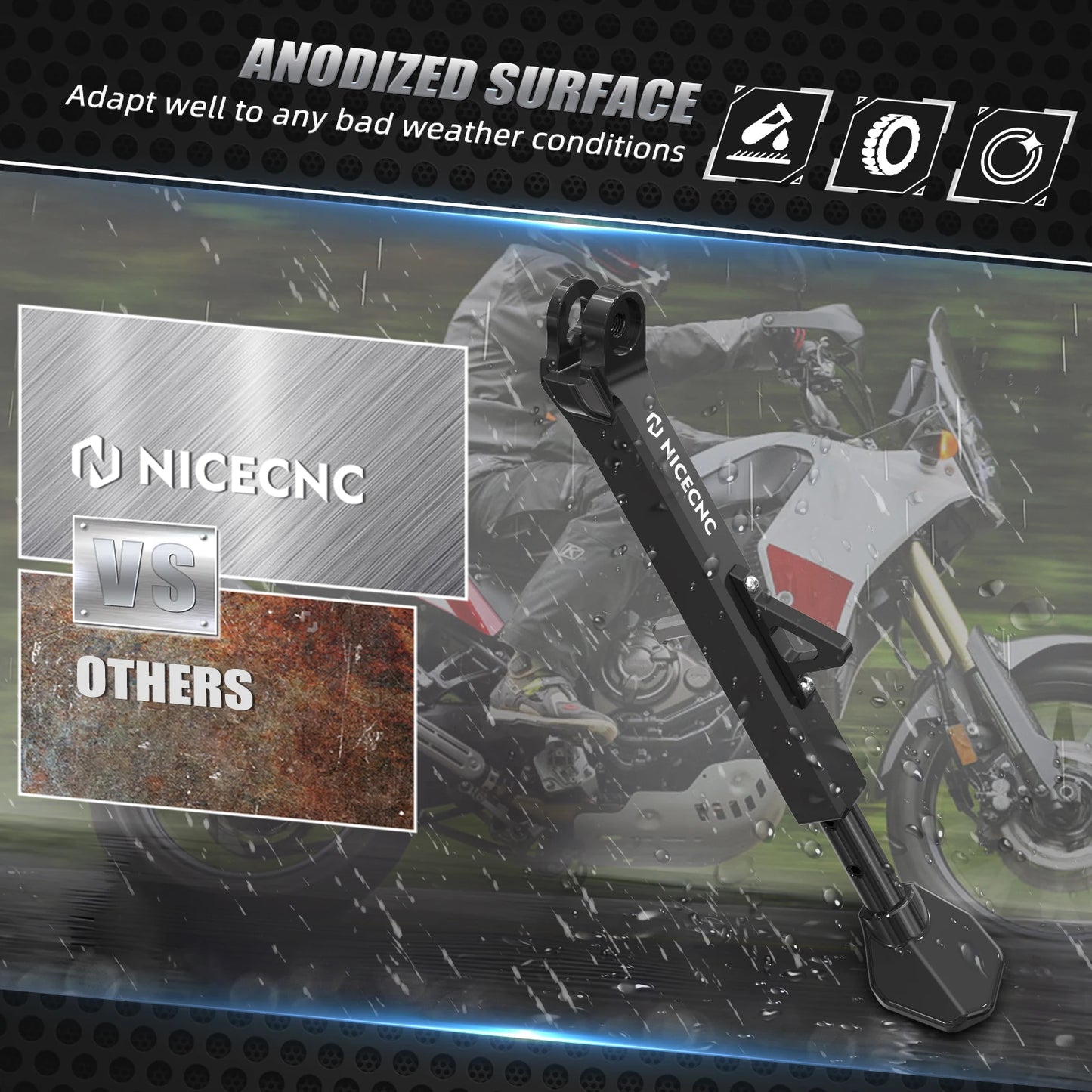 Motorcycle CNC Adjustable Foot Side Stand Kickstand for Yamaha Tenere 700 2019-2024 T700 Tenere700 Rally Edition 2020-2024