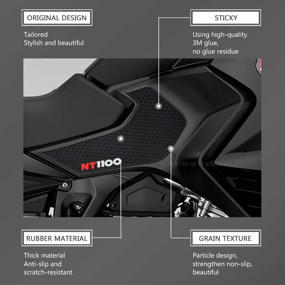 2022 Side Fuel Tank Pad Knee Pad Grip Pad Tank Grips Fuel Tank Protection Stickers For HONDA NT 1100 NT1100 2021-2023
