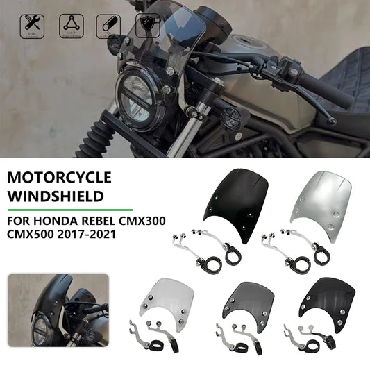 Windscreen Windshield Wind Deflector Shield Screen Visor for Honda Rebel CMX 300/500 CMX300 CMX500 2017 2018 2019 2020 2021